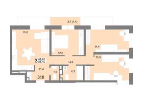 3-к квартира, вторичка, 79м2, 14/18 этаж
