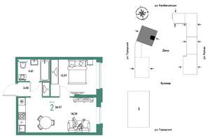 2-к квартира, вторичка, 37м2, 11/20 этаж