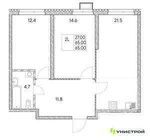 2-к квартира, вторичка, 65м2, 8/30 этаж