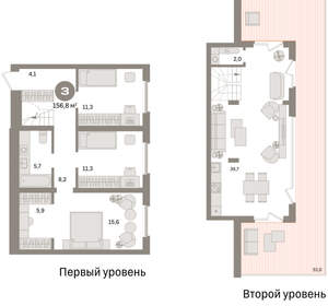 3-к квартира, вторичка, 157м2, 7/24 этаж