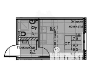 Студия квартира, вторичка, 19м2, 1/8 этаж
