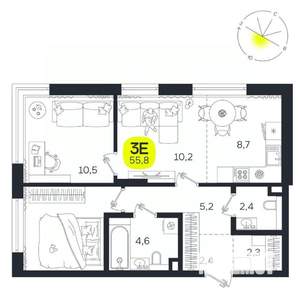 3-к квартира, вторичка, 56м2, 2/27 этаж