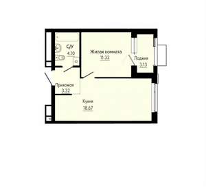 1-к квартира, вторичка, 39м2, 19/30 этаж