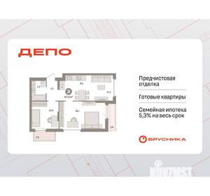 2-к квартира, вторичка, 64м2, 3/16 этаж