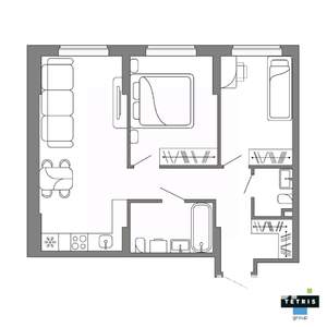 3-к квартира, вторичка, 59м2, 8/32 этаж