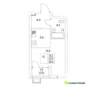 1-к квартира, вторичка, 28м2, 10/31 этаж