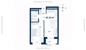 1-к квартира, вторичка, 45м2, 10/31 этаж