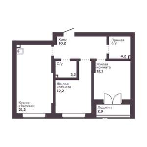 2-к квартира, вторичка, 63м2, 6/30 этаж