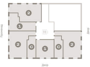 2-к квартира, вторичка, 67м2, 2/8 этаж