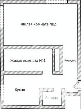 2-к квартира, вторичка, 42м2, 1/5 этаж