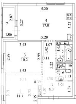 2-к квартира, вторичка, 52м2, 19/26 этаж