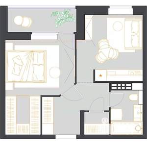 1-к квартира, строящийся дом, 41м2, 9/23 этаж
