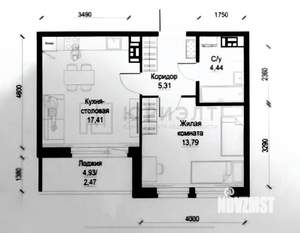 1-к квартира, вторичка, 46м2, 10/16 этаж