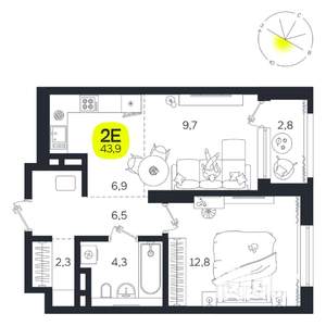 2-к квартира, вторичка, 44м2, 9/27 этаж