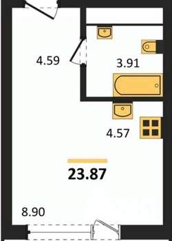 Студия квартира, вторичка, 23м2, 10/31 этаж