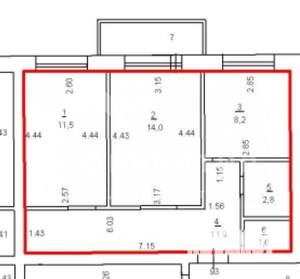 2-к квартира, вторичка, 50м2, 2/4 этаж
