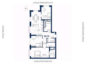 3-к квартира, вторичка, 97м2, 13/29 этаж