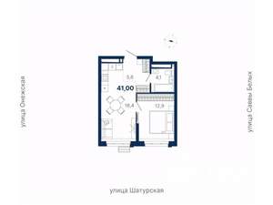 1-к квартира, вторичка, 41м2, 14/20 этаж