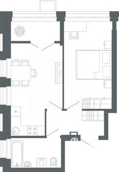 1-к квартира, вторичка, 47м2, 19/27 этаж