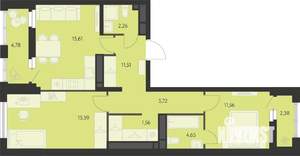 2-к квартира, вторичка, 65м2, 18/18 этаж