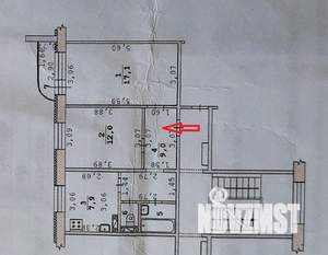 2-к квартира, вторичка, 50м2, 2/6 этаж