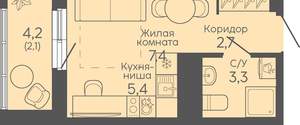 Студия квартира, вторичка, 22м2, 13/16 этаж