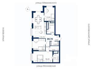 3-к квартира, вторичка, 97м2, 9/29 этаж