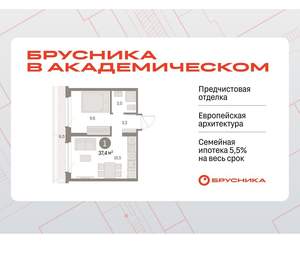 1-к квартира, вторичка, 37м2, 8/9 этаж