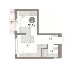 Студия квартира, вторичка, 31м2, 4/9 этаж