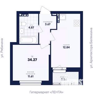 1-к квартира, вторичка, 34м2, 4/26 этаж