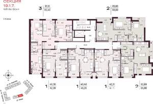 2-к квартира, вторичка, 66м2, 7/25 этаж