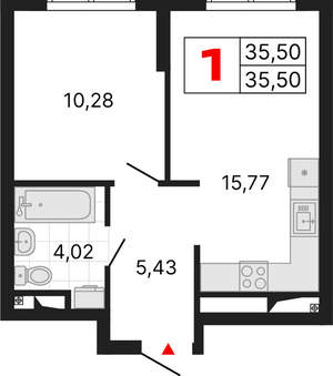 1-к квартира, вторичка, 36м2, 7/25 этаж