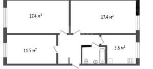 3-к квартира, вторичка, 60м2, 1/5 этаж