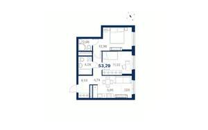 2-к квартира, вторичка, 53м2, 23/28 этаж