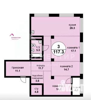 3-к квартира, вторичка, 117м2, 3/10 этаж