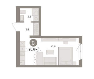 Студия квартира, вторичка, 29м2, 2/15 этаж
