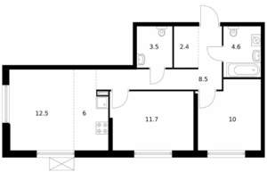 2-к квартира, вторичка, 59м2, 22/29 этаж
