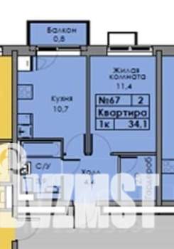 1-к квартира, вторичка, 33м2, 7/24 этаж