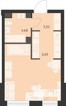 Студия квартира, вторичка, 31м2, 2/21 этаж