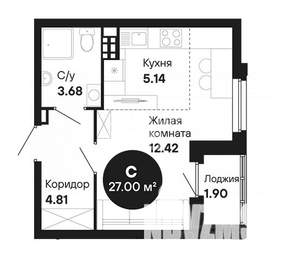Студия квартира, вторичка, 26м2, 7/9 этаж