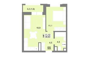1-к квартира, вторичка, 39м2, 9/26 этаж