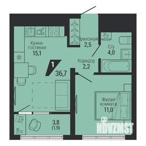 1-к квартира, вторичка, 37м2, 10/31 этаж