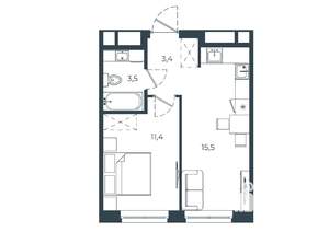 1-к квартира, вторичка, 34м2, 5/25 этаж