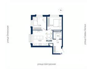 2-к квартира, вторичка, 56м2, 16/20 этаж