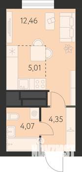 Студия квартира, вторичка, 26м2, 27/31 этаж