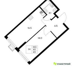 1-к квартира, вторичка, 41м2, 4/30 этаж