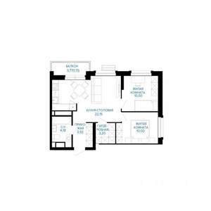 2-к квартира, вторичка, 55м2, 12/30 этаж