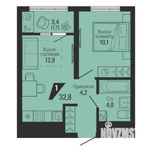 1-к квартира, вторичка, 33м2, 12/31 этаж