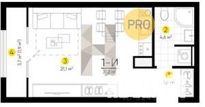 Студия квартира, вторичка, 20м2, 5/25 этаж