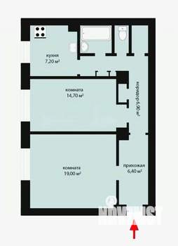 2-к квартира, вторичка, 60м2, 2/5 этаж